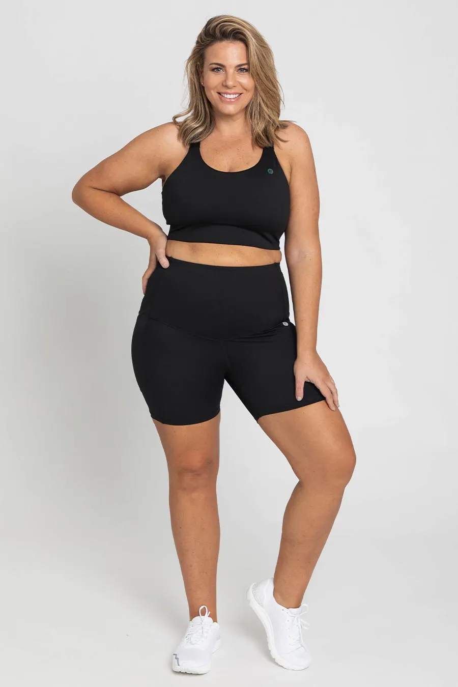 Core Pocket High Waisted 5 inch Bike Short - Black