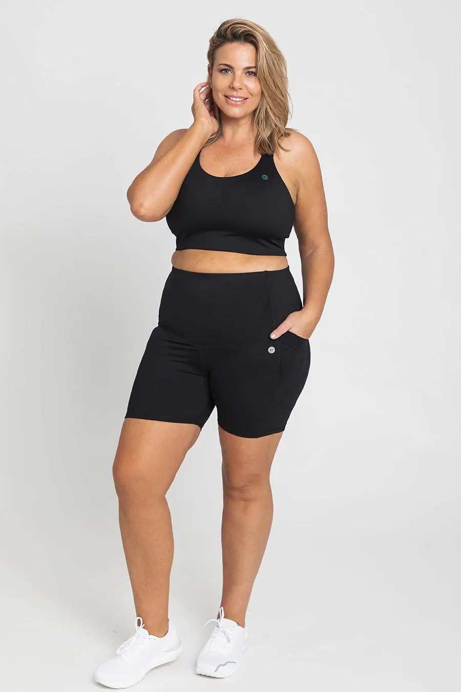 Core Pocket High Waisted 5 inch Bike Short - Black