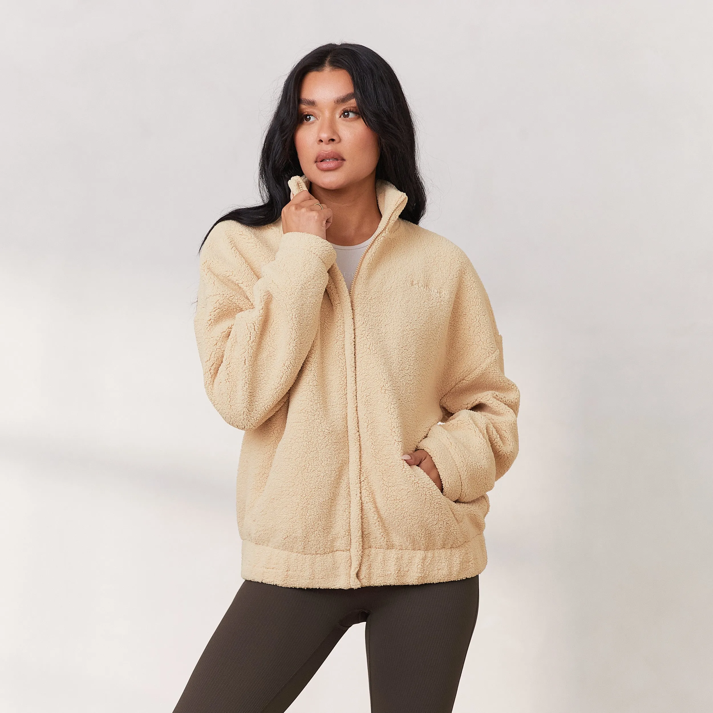 Cosy Zip-Up Fleece Jacket - Cream