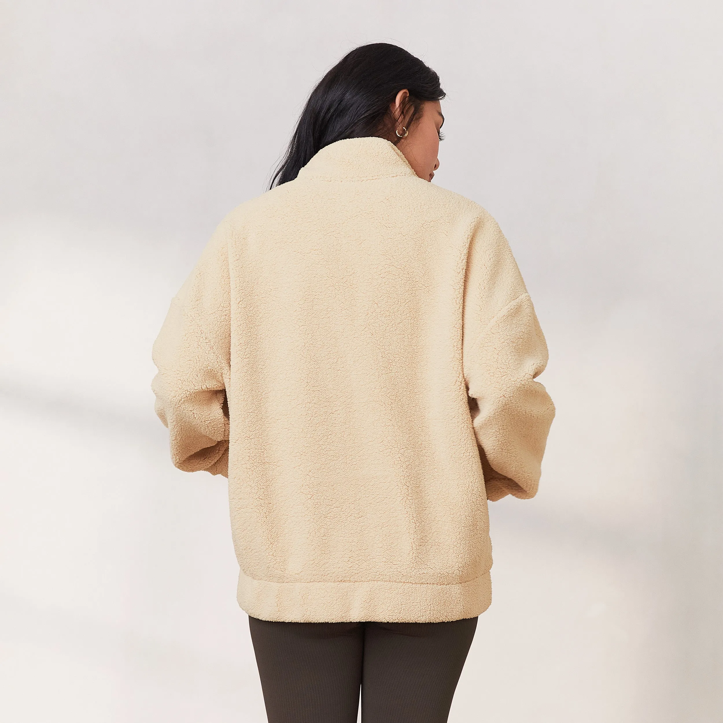 Cosy Zip-Up Fleece Jacket - Cream