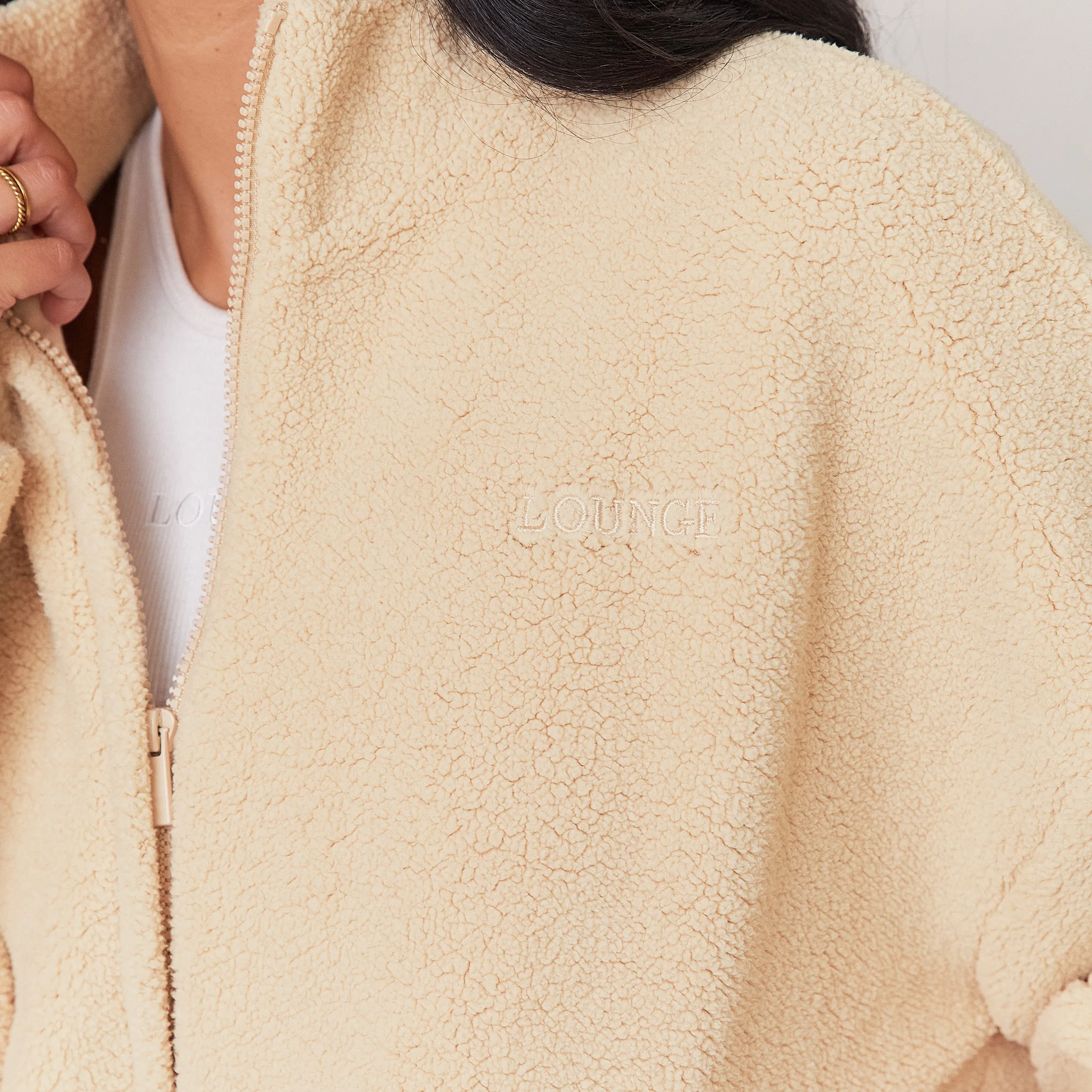 Cosy Zip-Up Fleece Jacket - Cream