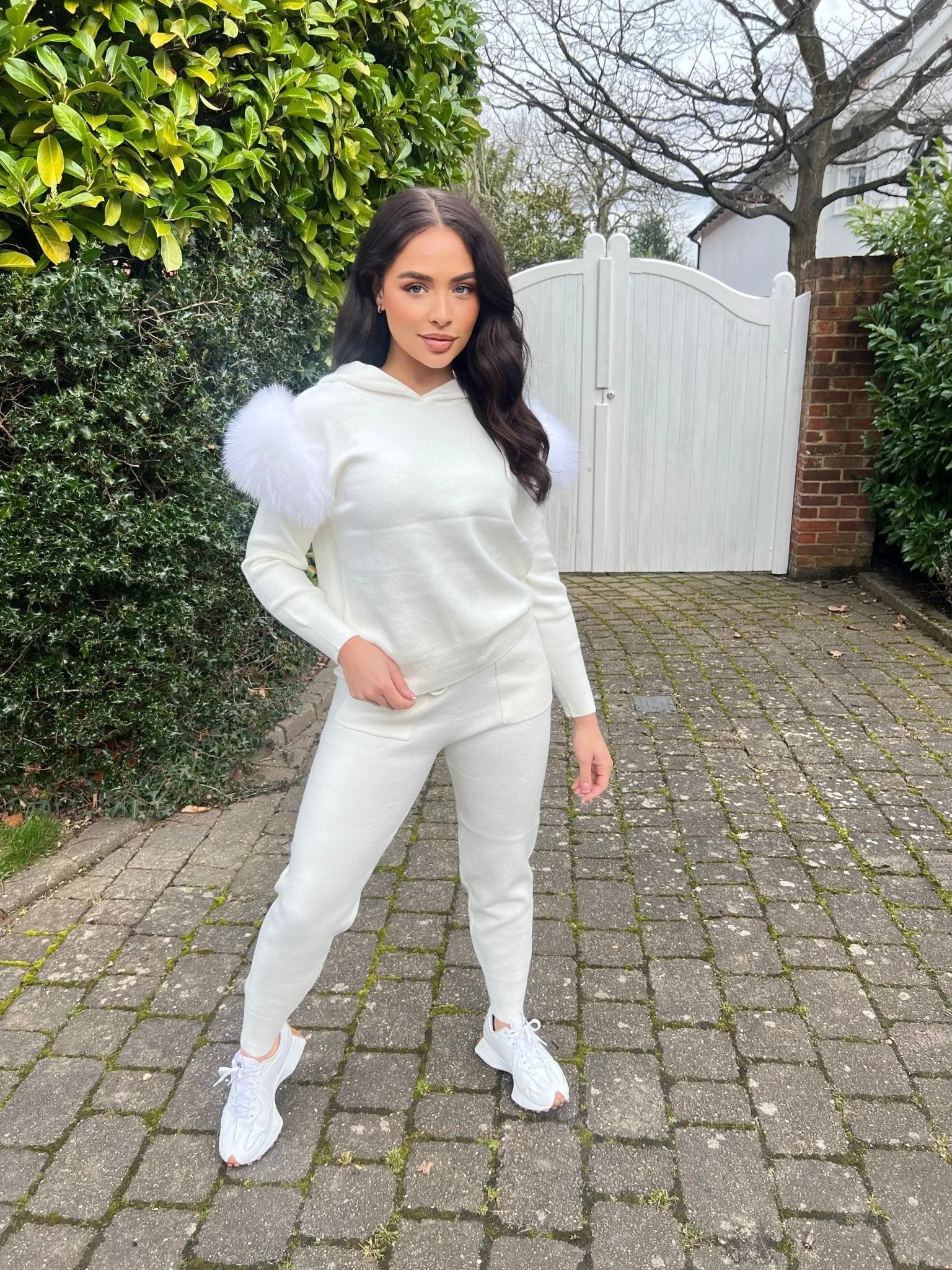 Cream Luxury Fur Tracksuit