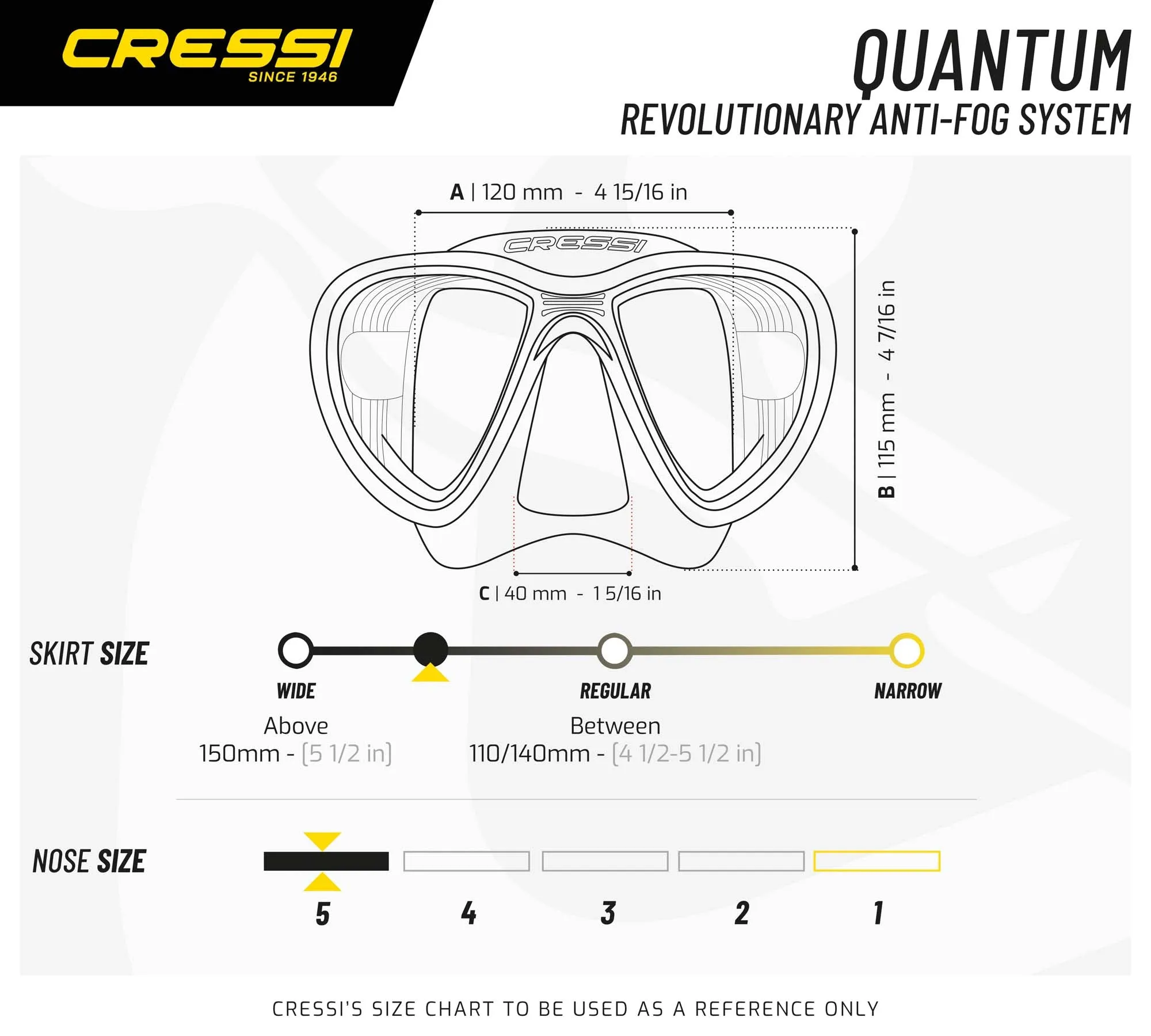 Cressi Quantum Mask Mirrored Lens