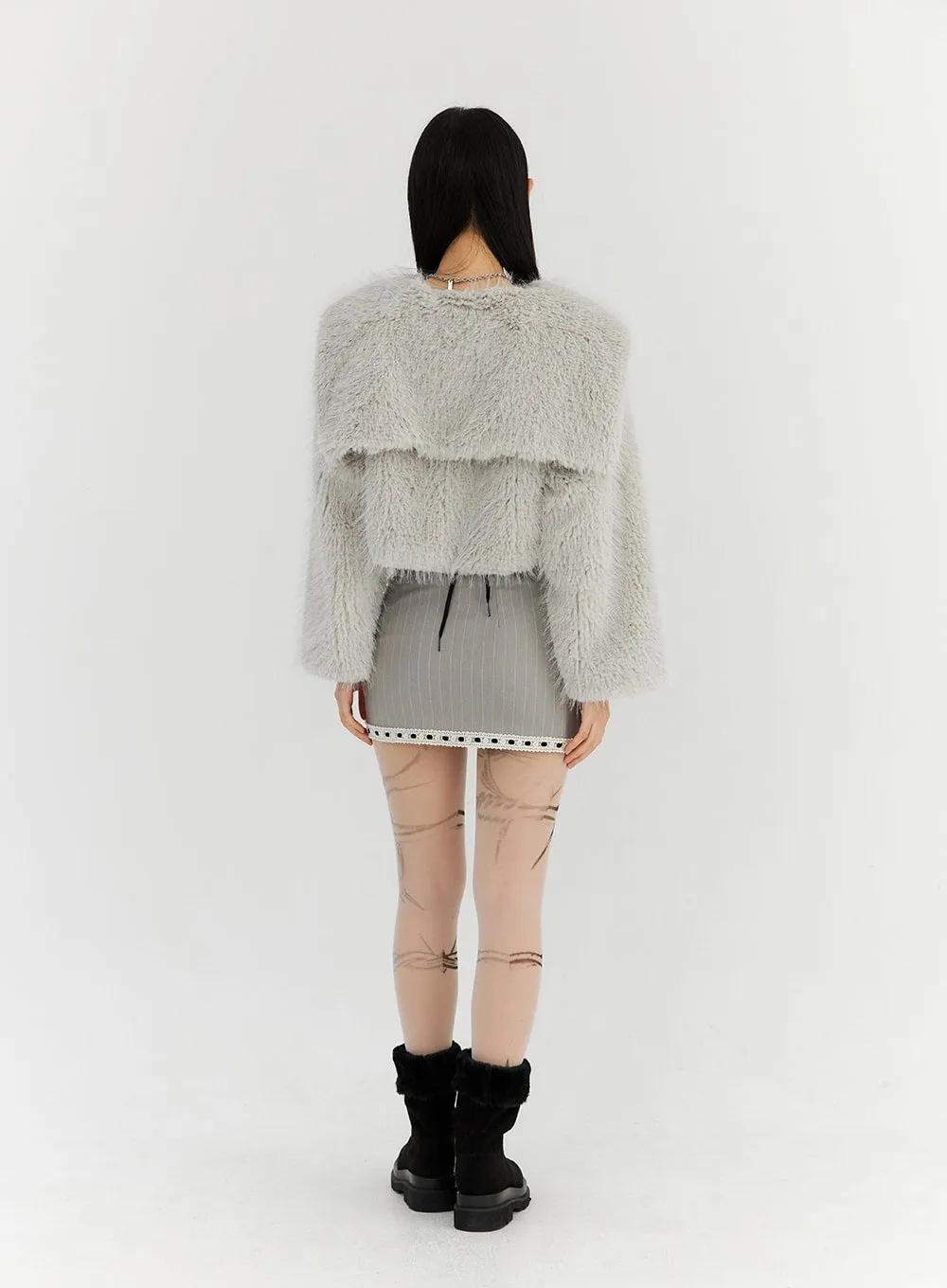 Crop Faux Fur Jacket CN314