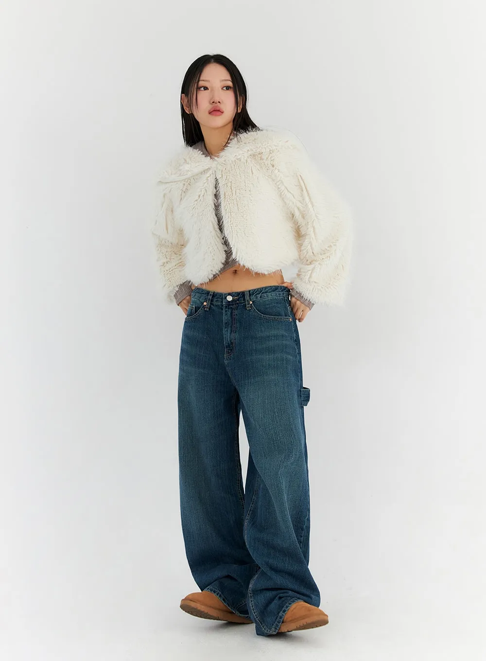 Crop Faux Fur Jacket CN314