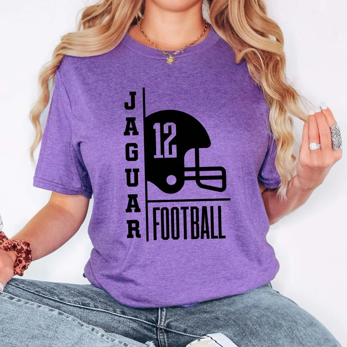 Custom Football Team & Number Graphic Tee