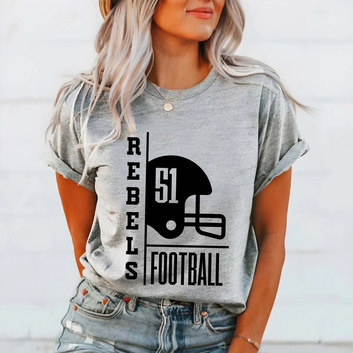 Custom Football Team & Number Graphic Tee