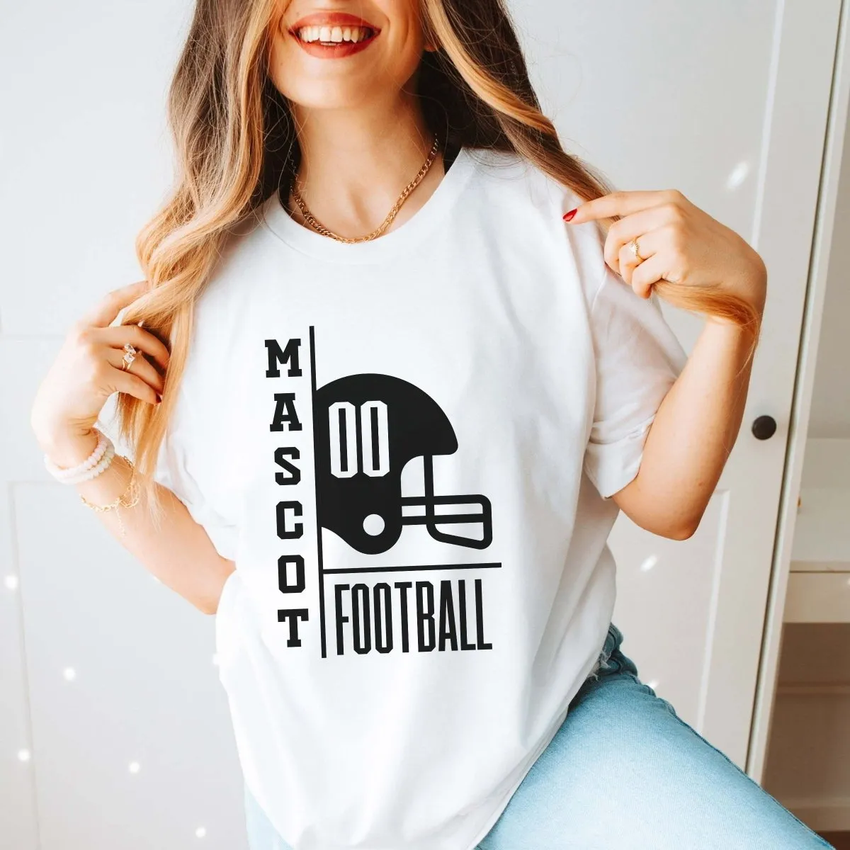 Custom Football Team & Number Graphic Tee