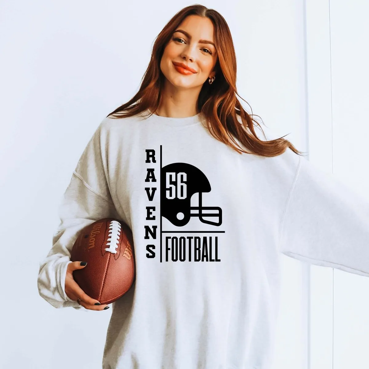 Custom Football Team & Number Sweatshirt