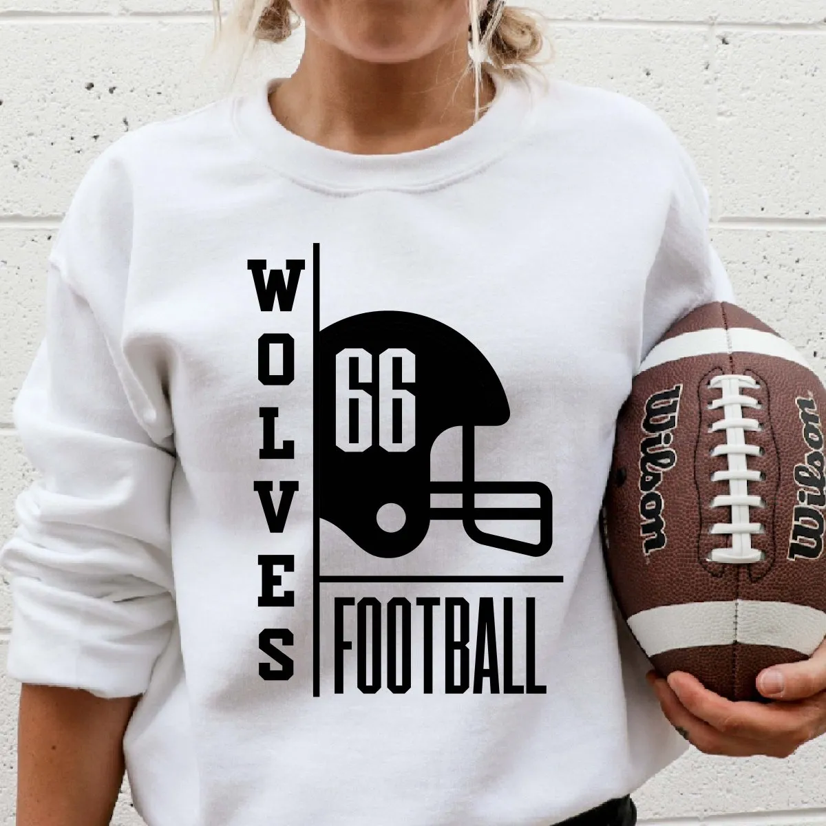 Custom Football Team & Number Sweatshirt