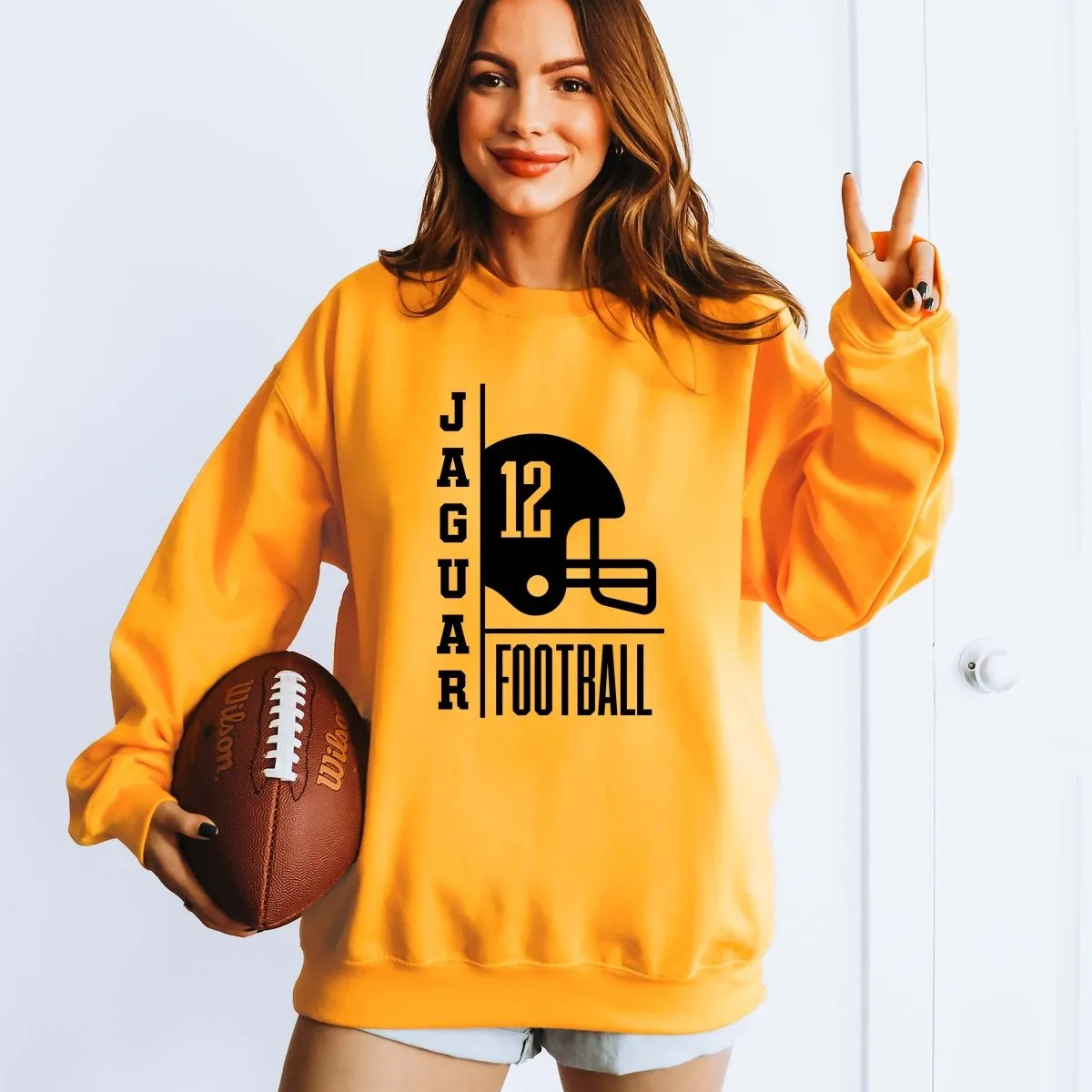 Custom Football Team & Number Sweatshirt