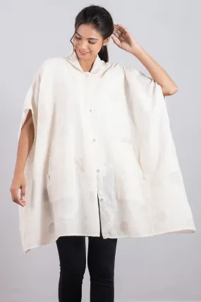 CUT THROUGH DOT AND HOLES KANTHA SHIRT PONCHO