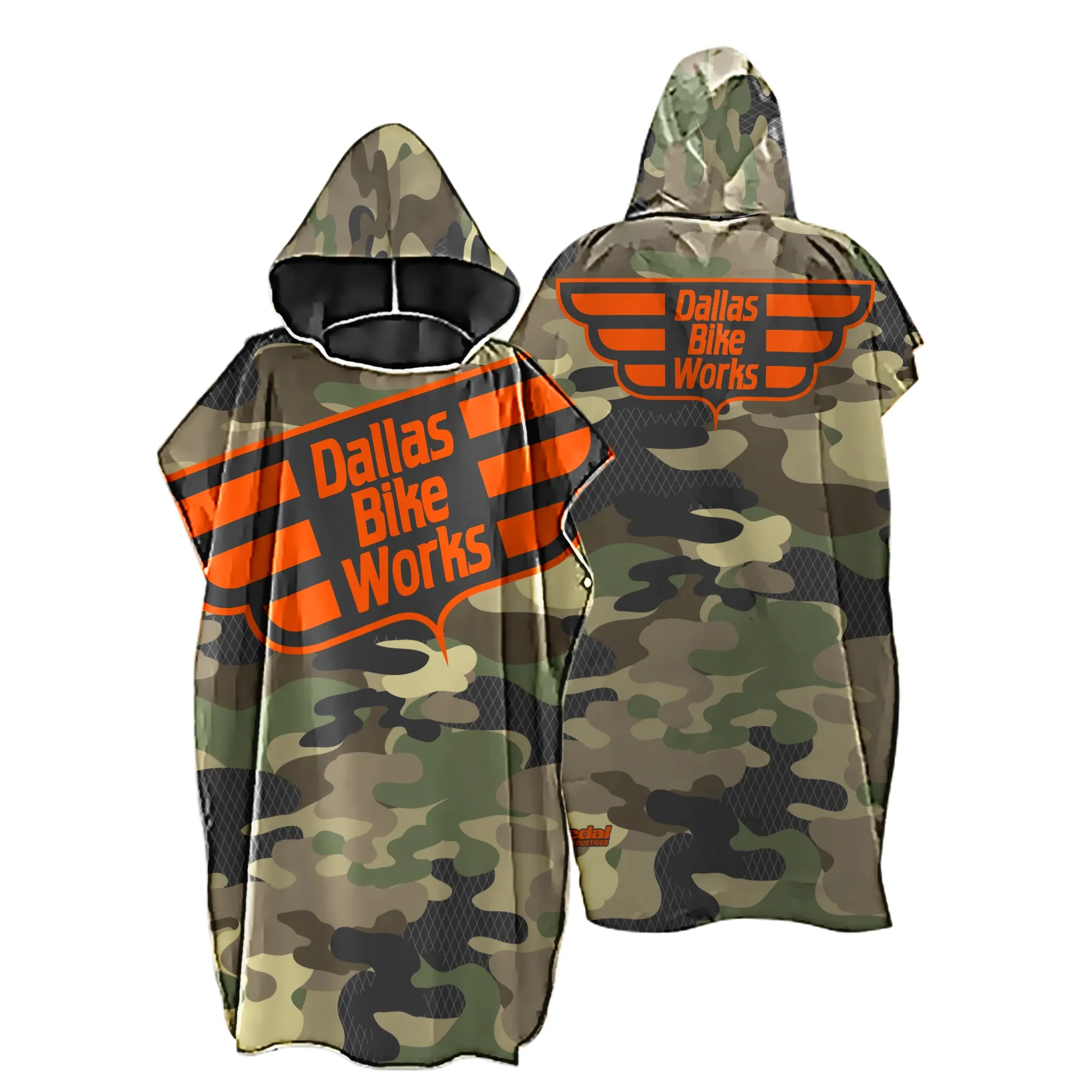 Dallas Bike Works 2024 CHANGING PONCHO 3.0 CAMO-ORANGE