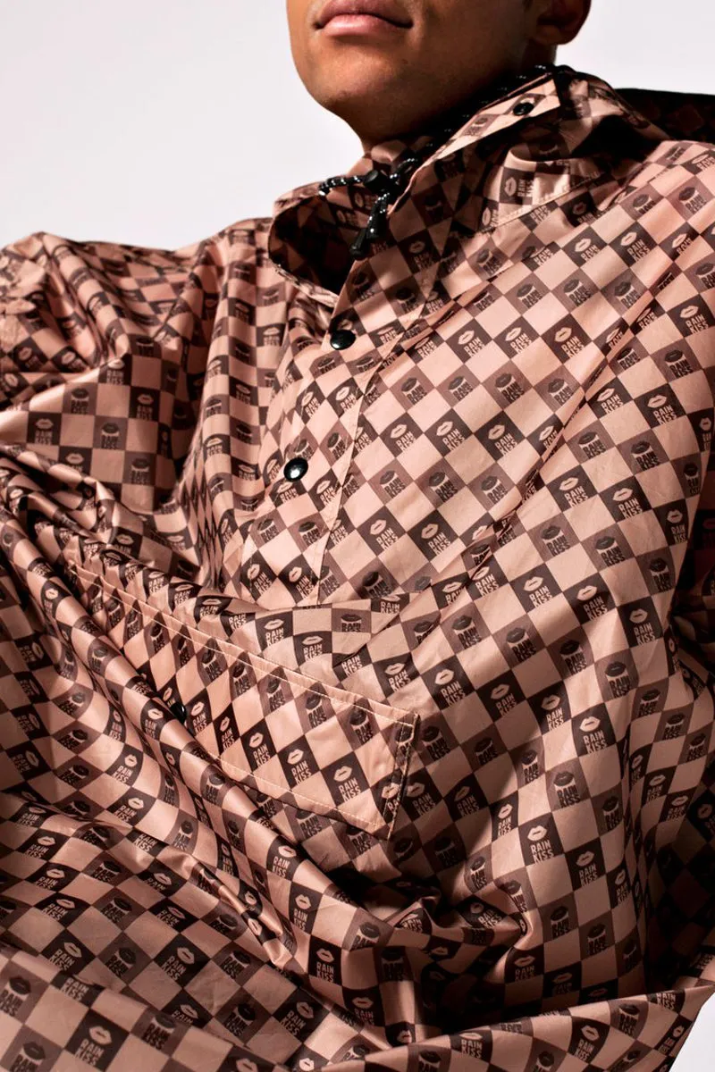 Damier Poncho | Brown | Regnponcho fra Rainkiss