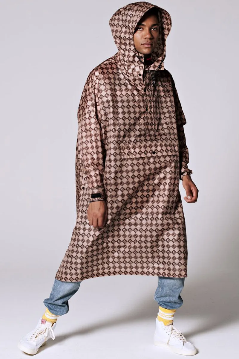 Damier Poncho | Brown | Regnponcho fra Rainkiss