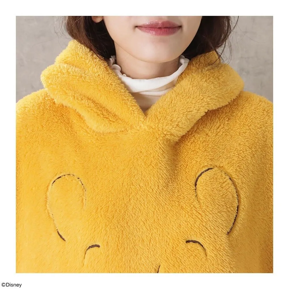 Disney Winnie the Pooh Boa Poncho Fluffy Hoodie w/ Ear Women Japan Cosplay