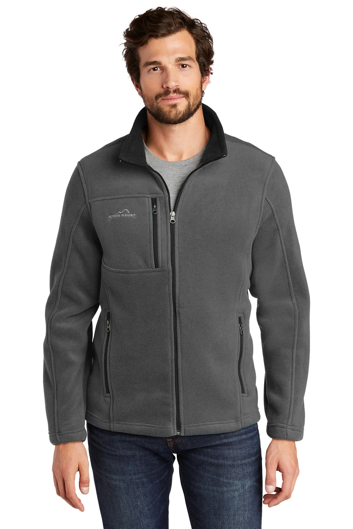 Eddie Bauer Customized Full-Zip Fleece Jackets, Grey Steel