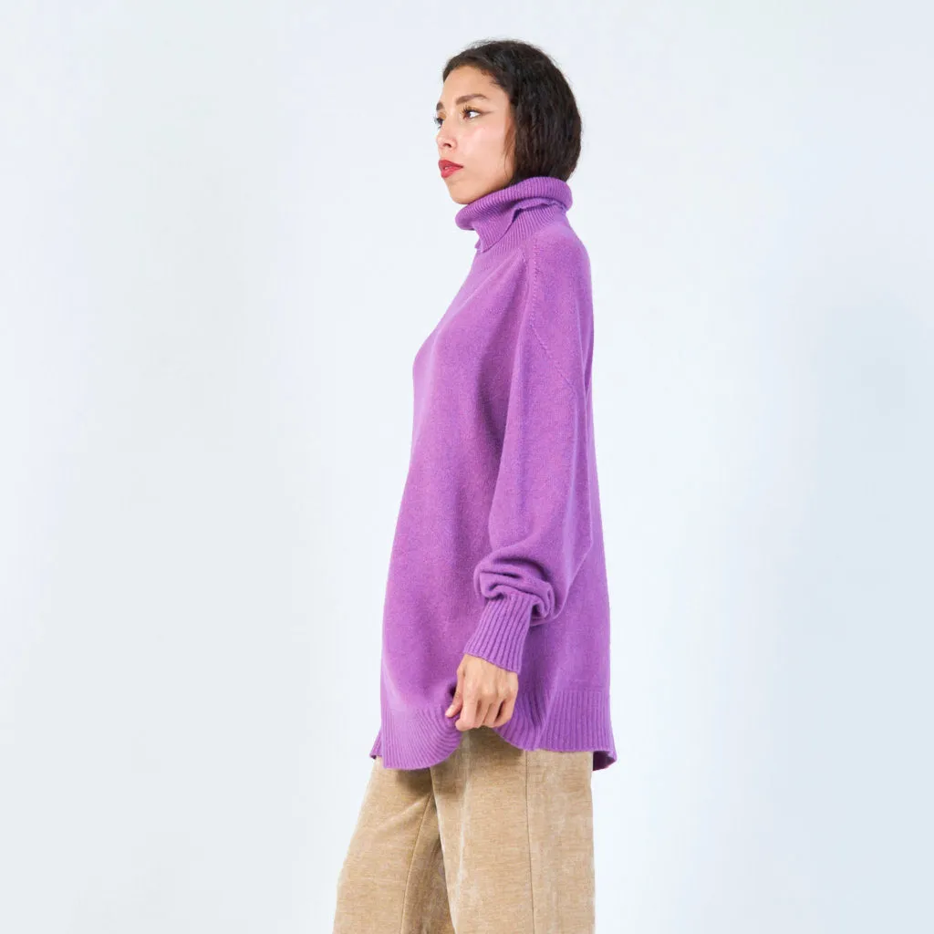 Elegant ribbed collar poncho wholesale