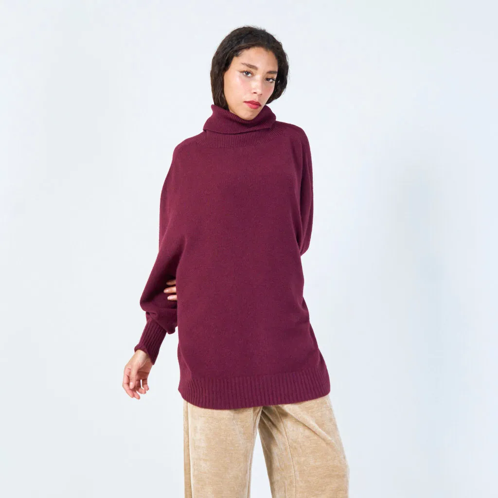 Elegant ribbed collar poncho wholesale