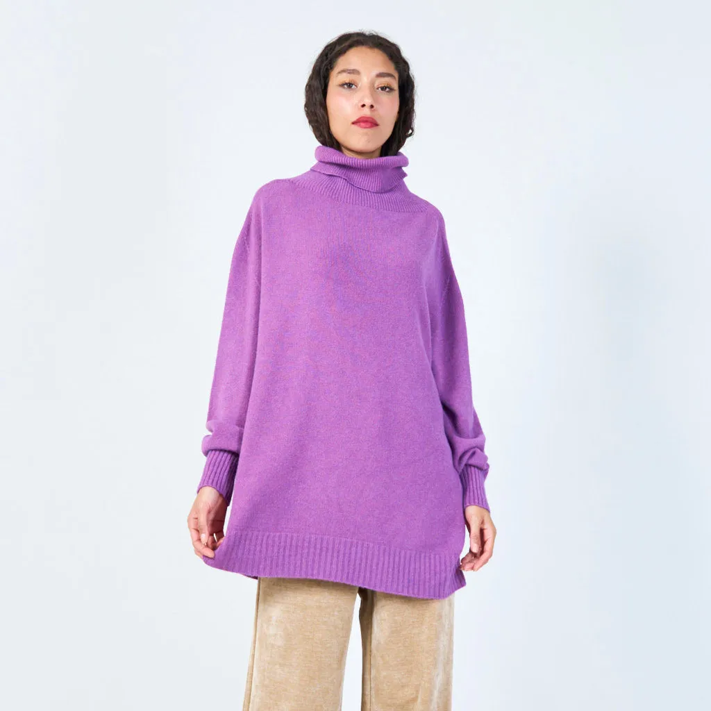 Elegant ribbed collar poncho wholesale