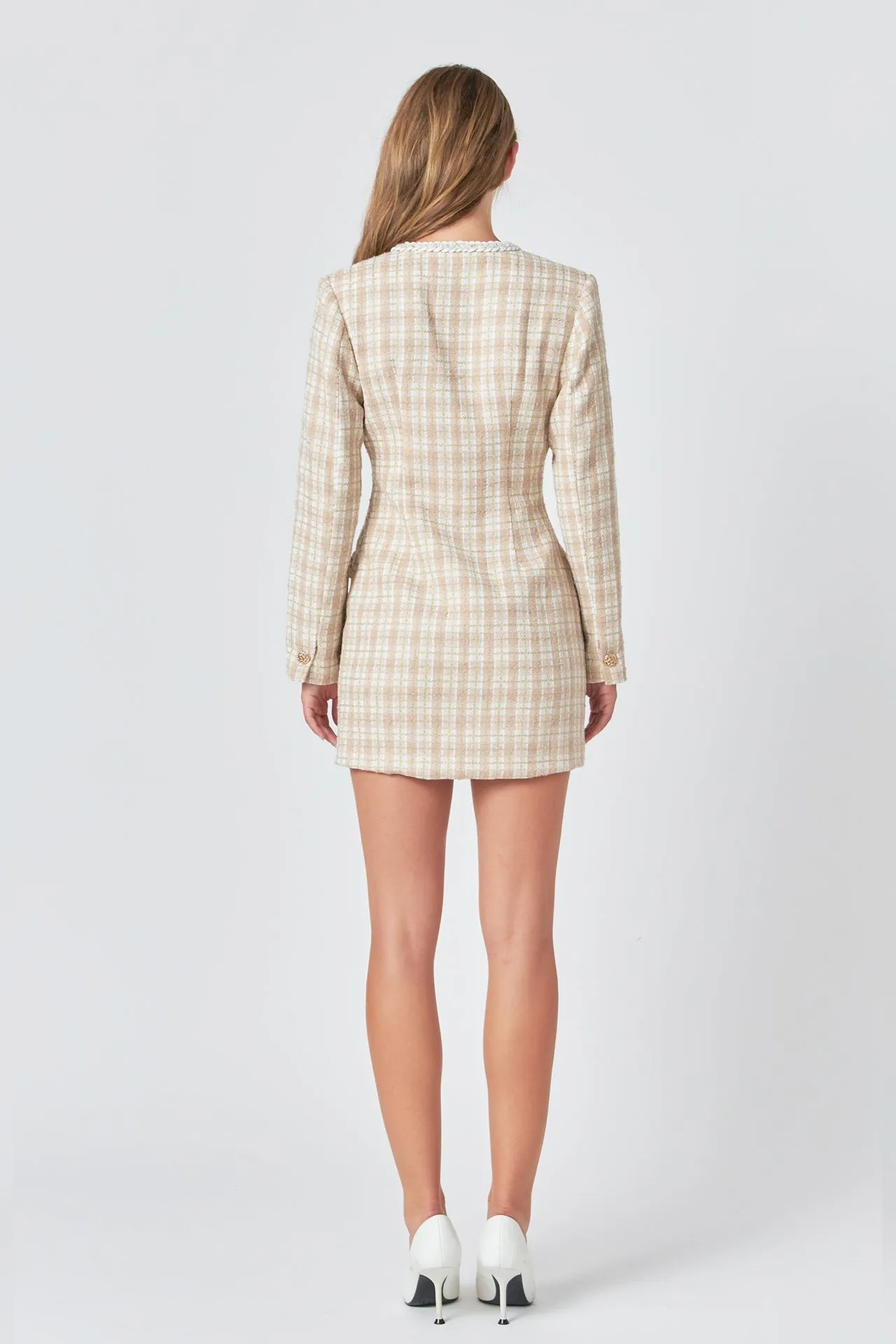 Endless Rose - Premium Long Sleeve Tweed Mini Dress