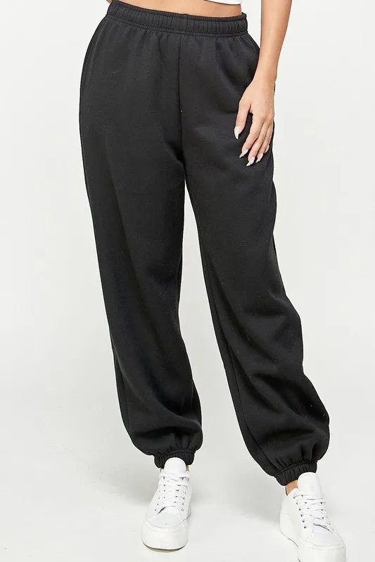 Fleece Joggers Black