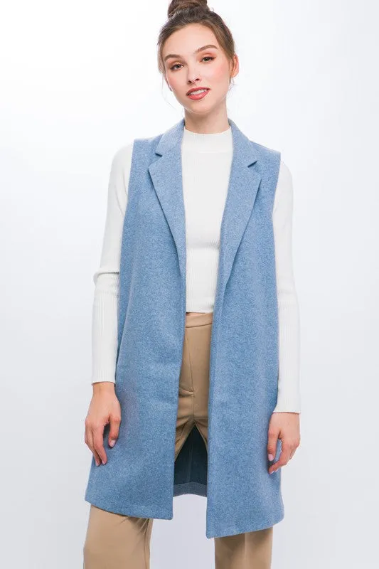 FLEECE LONG VEST JACKET