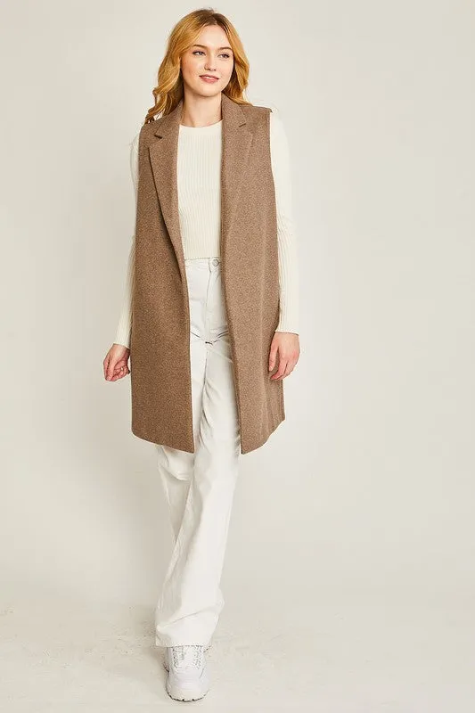 FLEECE LONG VEST JACKET