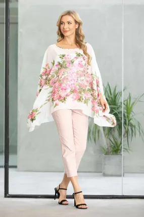 FLORAL PRINTED PONCHO