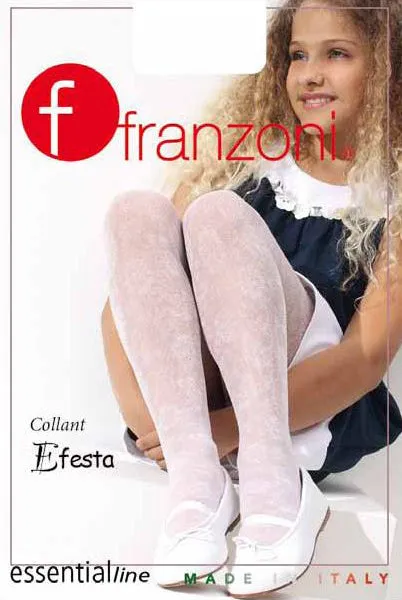 Franzoni Girls Efesta Lace Floral Pattern Colored Tights