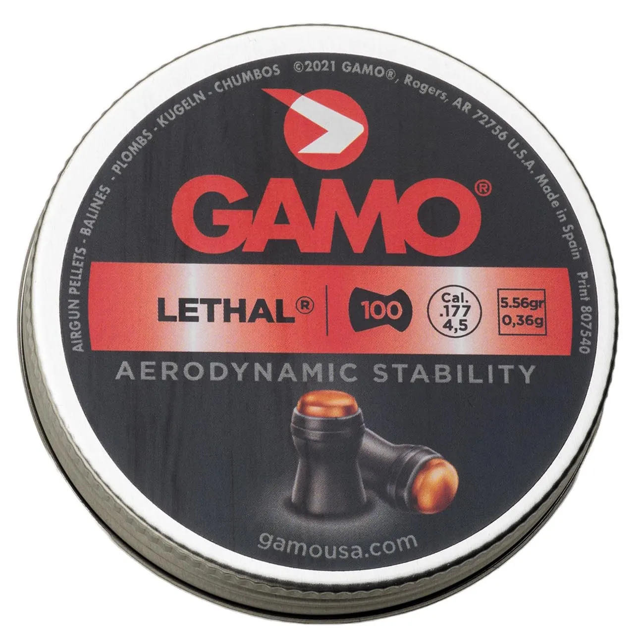 Gamo .177cal "lethal" Steel Domed Pellets - 5.56 Grain (100 Count)