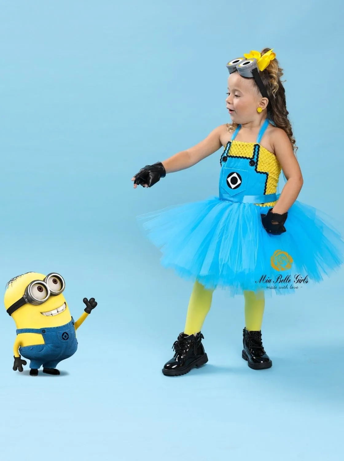 Girls Lil Minions Inspired Tutu Costume Dress