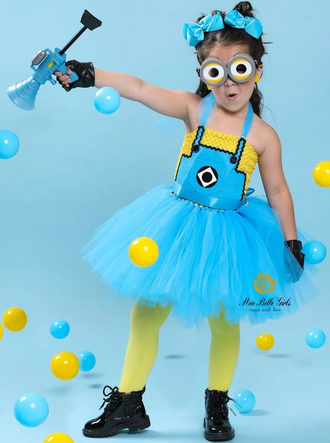 Girls Lil Minions Inspired Tutu Costume Dress