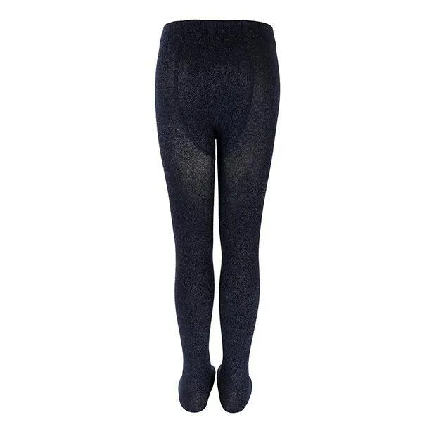 GIRLS NAVY LUREX TIGHTS