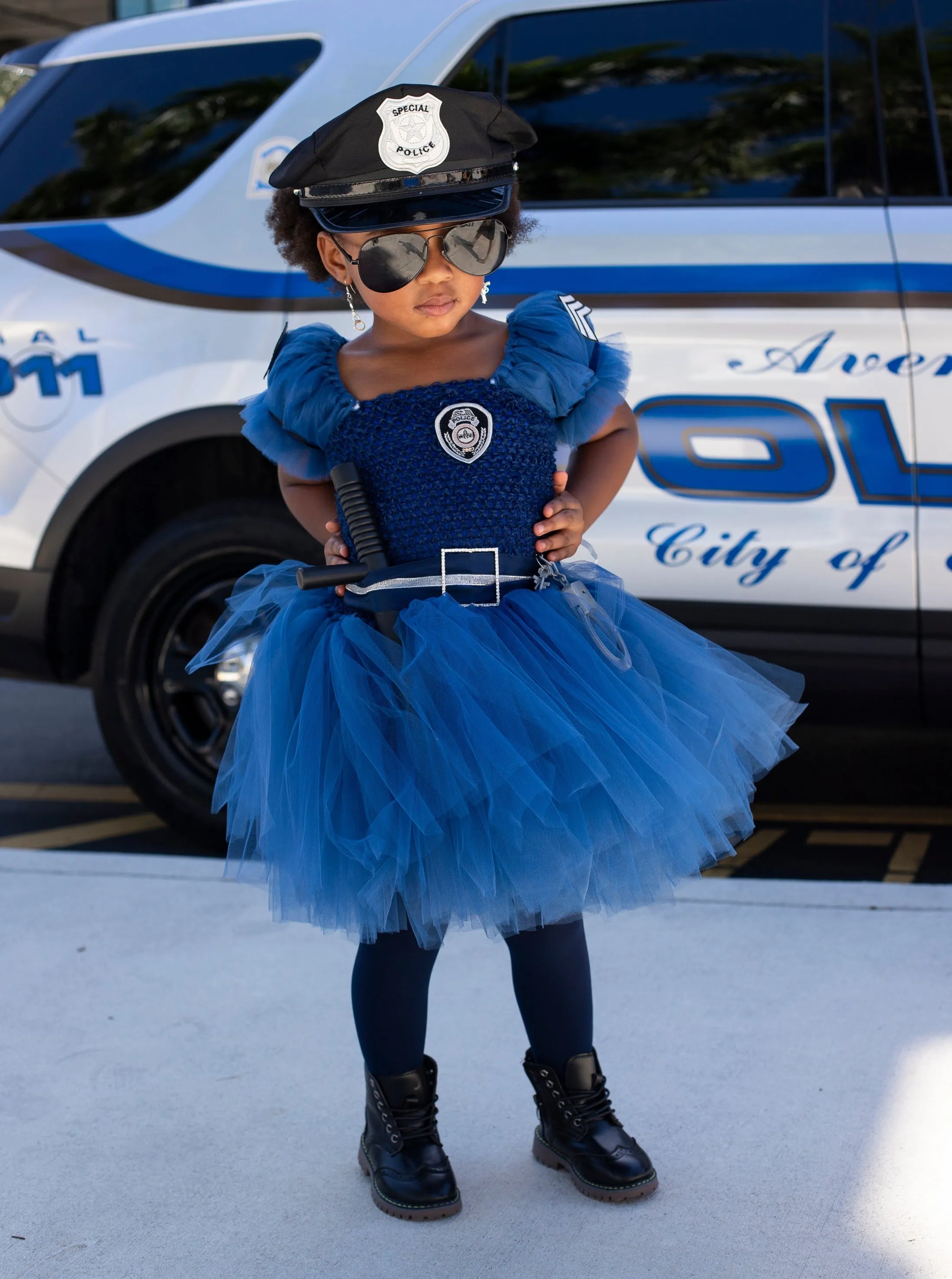 Girls Police Officer Inspired Costume Dress