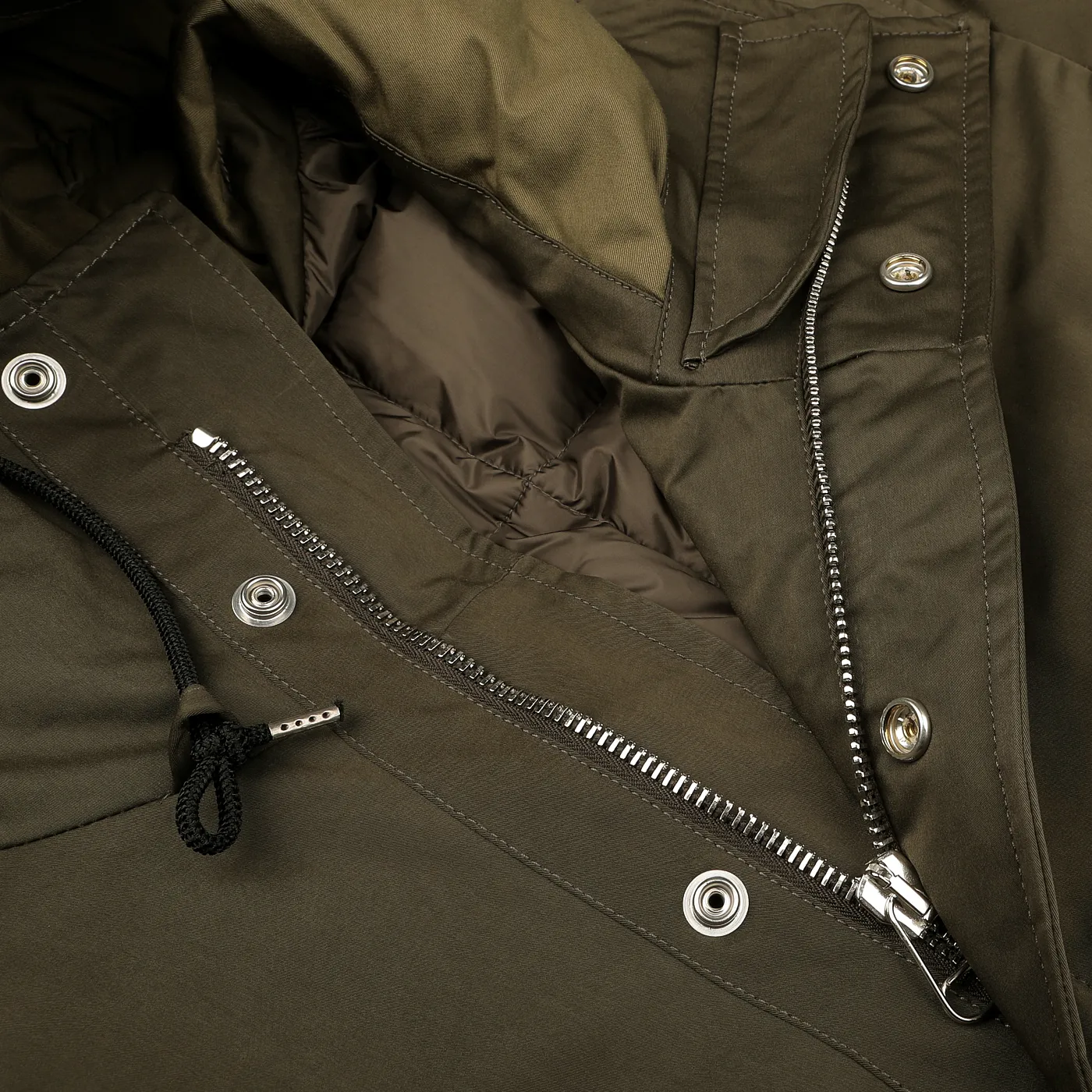 Green Technical Rainstorm Parka