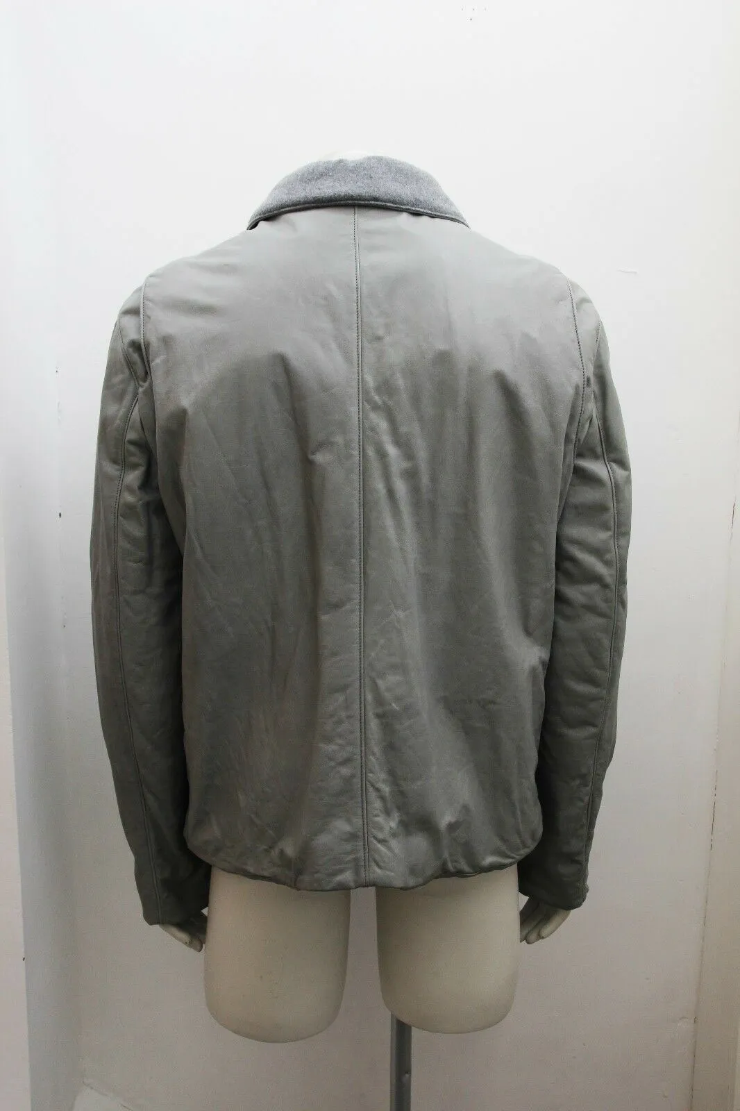 Grey Calfskin Leather Jacket