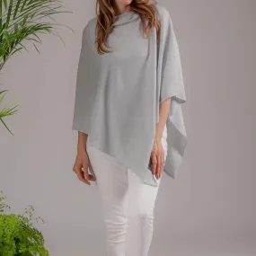 Grey Cotton and Cashmere Poncho