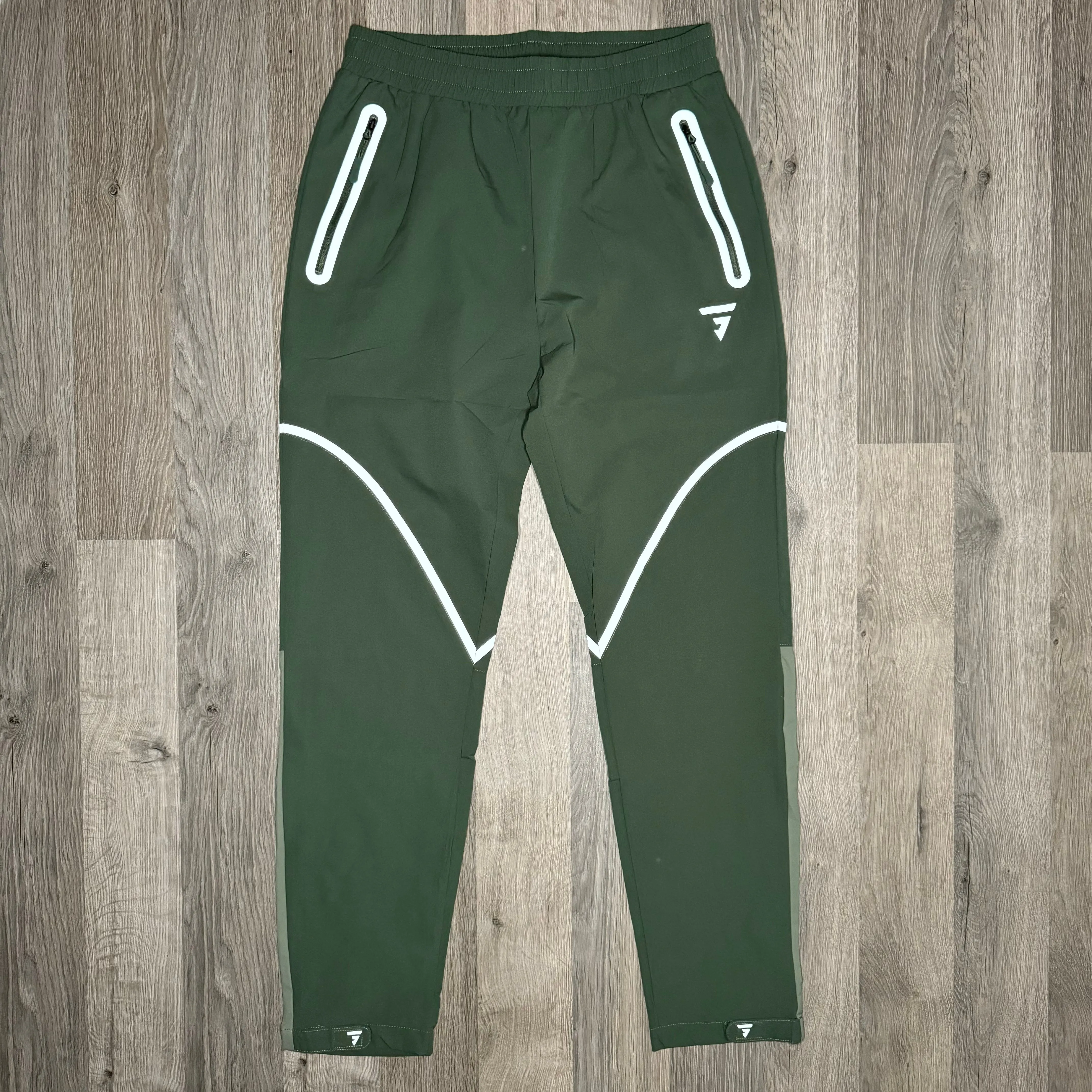 GRIID Reflective Joggers - Khaki/Forest Green