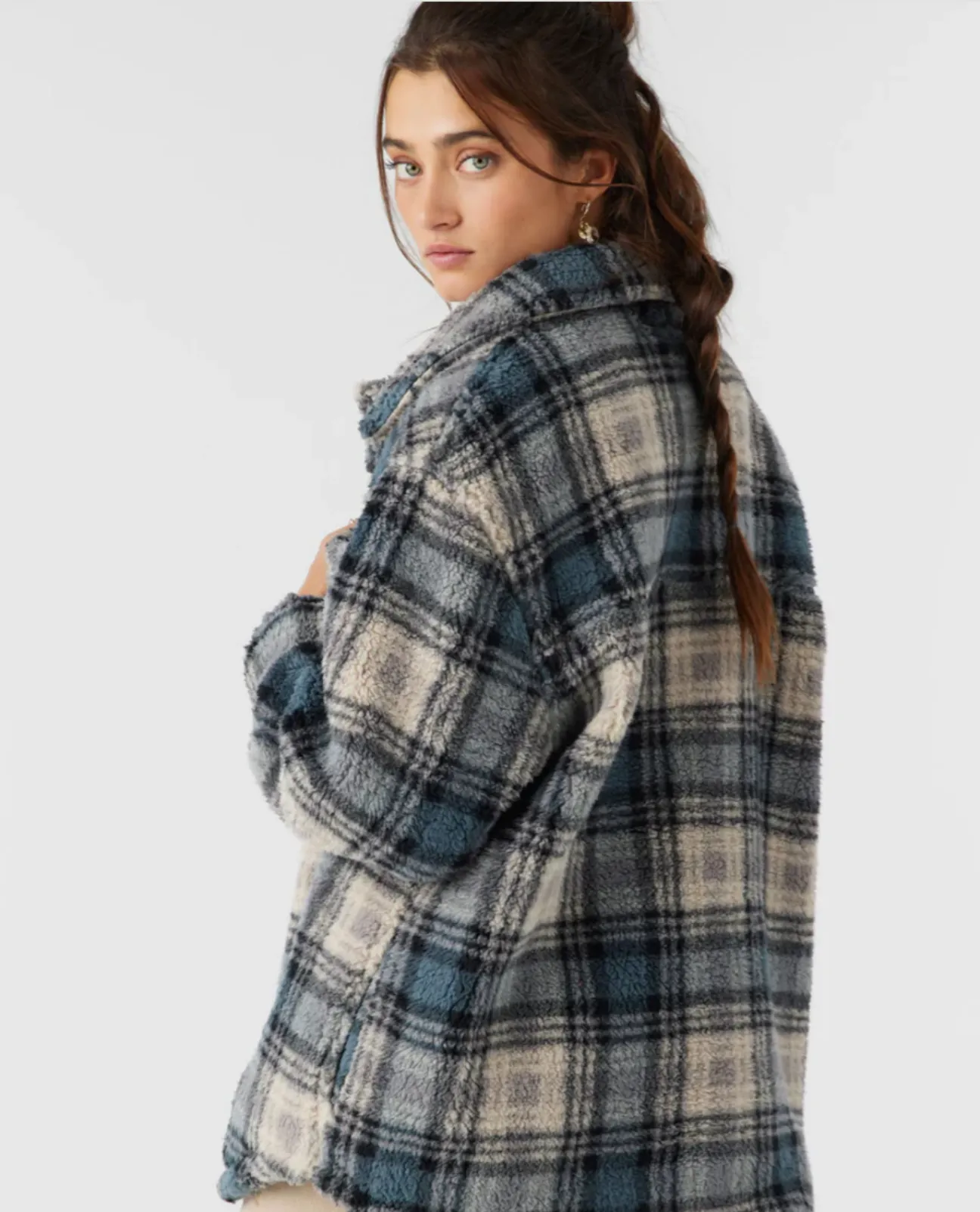 Heath Plaid Fleece Jacket - Slate