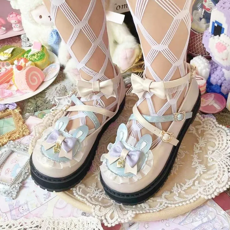 Holographic Bunny Lolita Flats