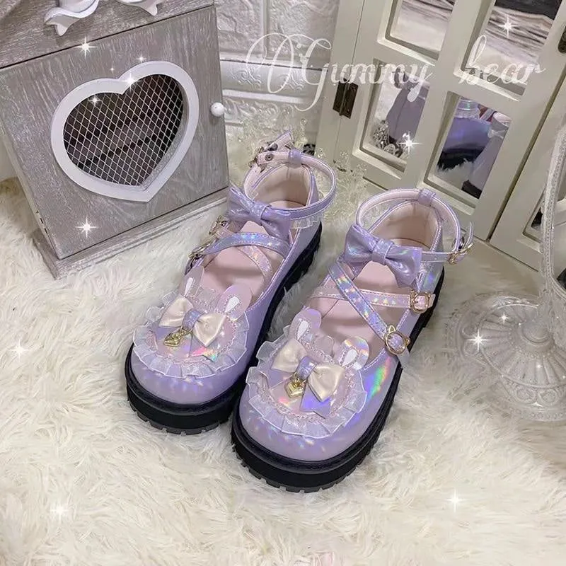 Holographic Bunny Lolita Flats