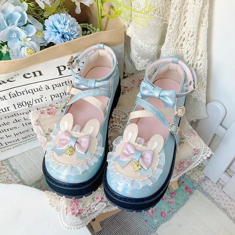 Holographic Bunny Lolita Flats