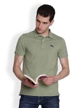 JUMP USA Men Solid mint green Polo Collar Cotton T-shirt