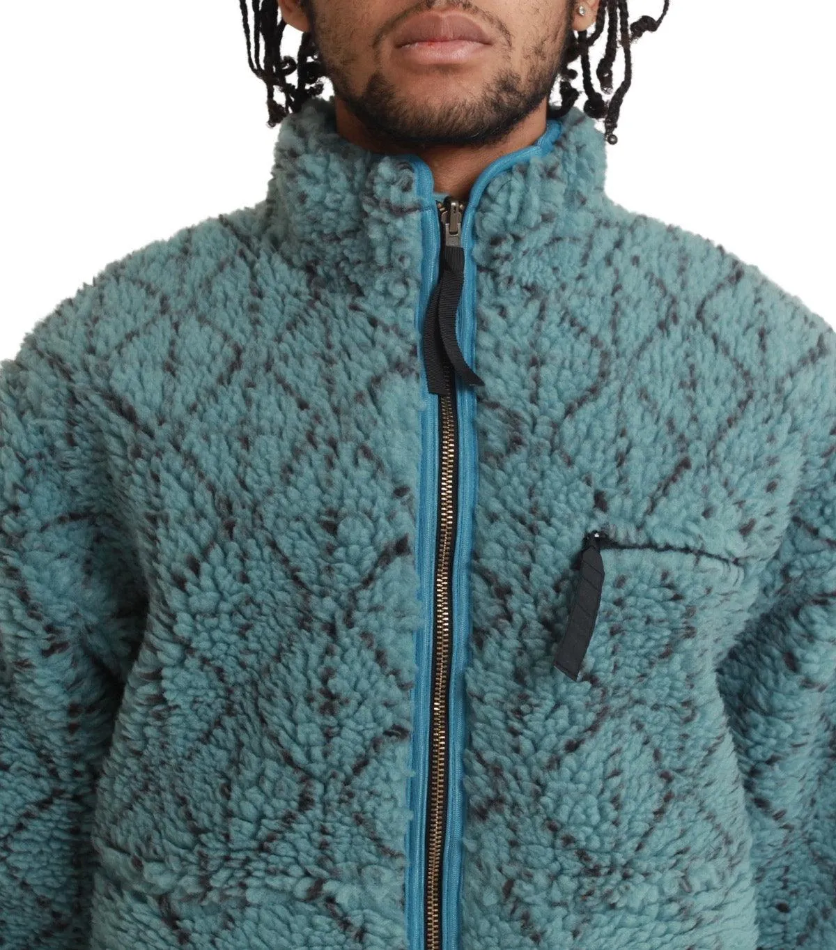 Kapital Do-Gi Sashiko Boa Fleece Reversible Blouson Blue