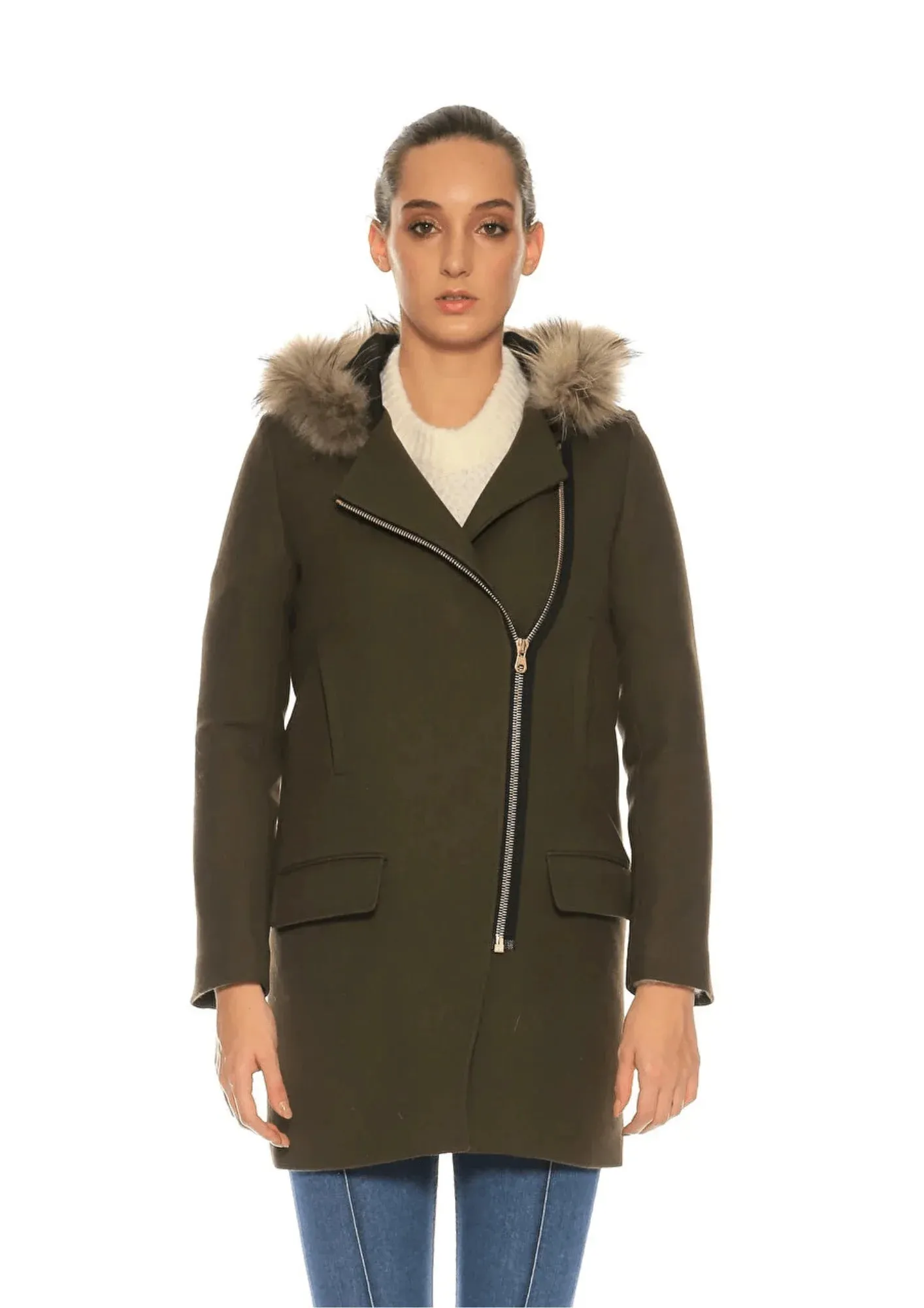 KHAKI HENRY WOOL PARKA COAT