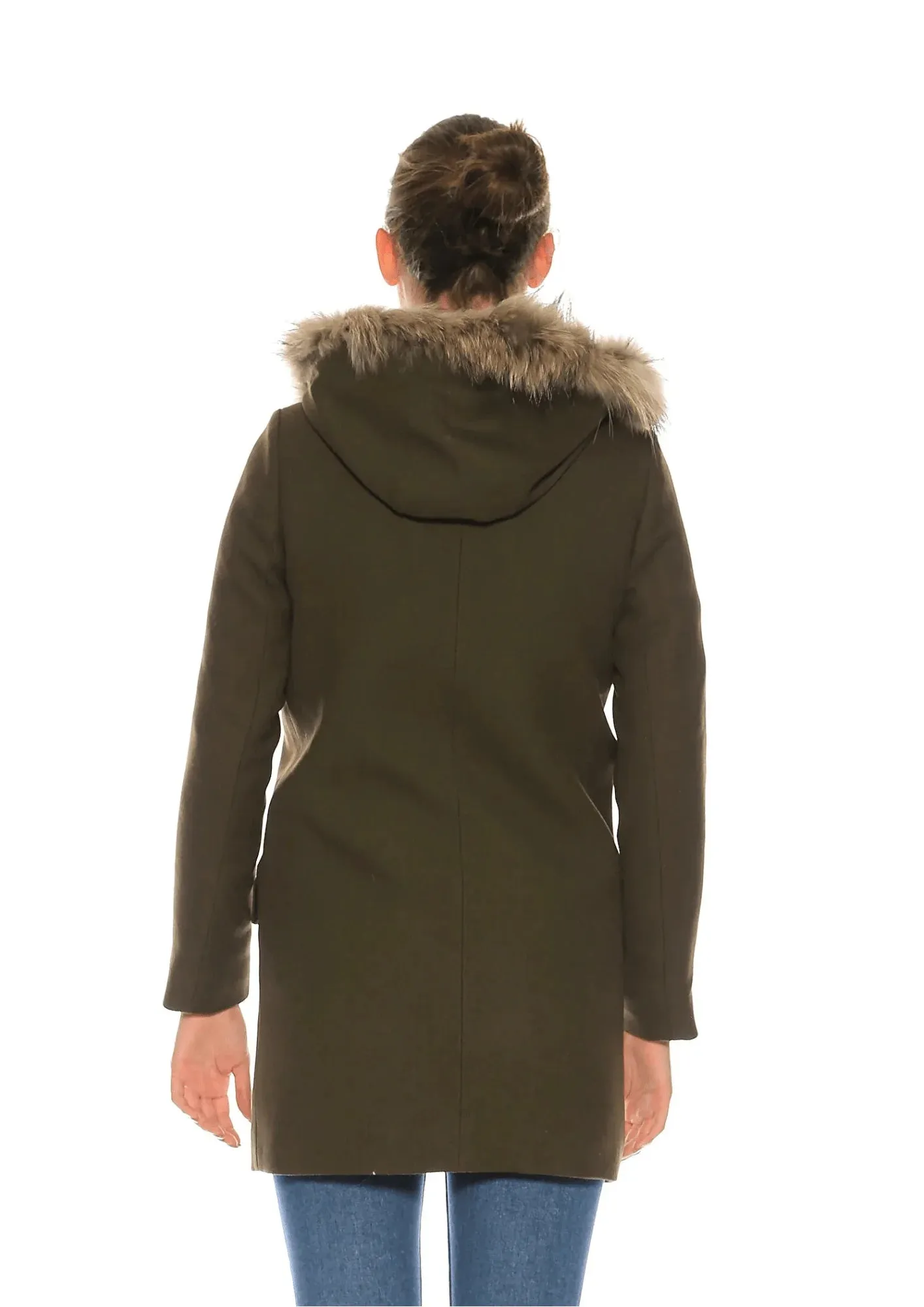 KHAKI HENRY WOOL PARKA COAT