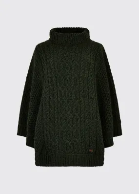 Kilronan Women’s Merino Poncho - Olive