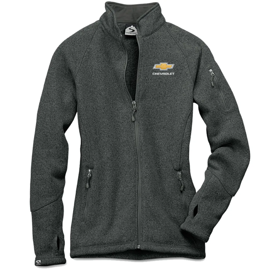 Ladies Chevrolet Gold Bowtie Sweater - Fleece Jacket