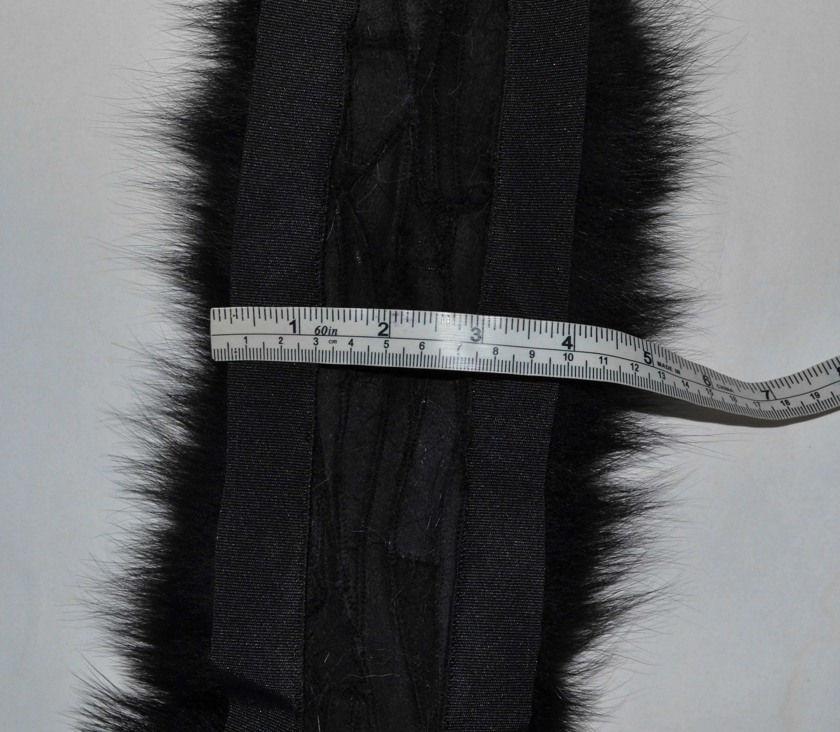 Large Black Fox Fur Trim, Collar for Hood (PIECES), 80 cm